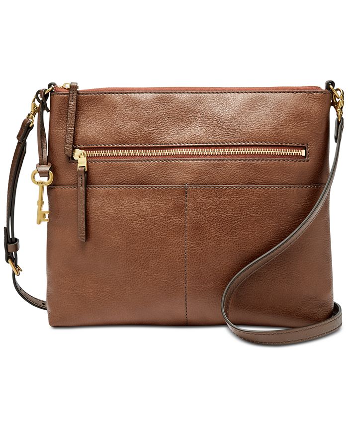 Fossil Fiona Leather Small Gold Hardware Crossbody Bag
