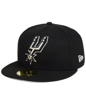 New Era Men's San Antonio Spurs Official Team Color 59fifty Fitted Cap In Black