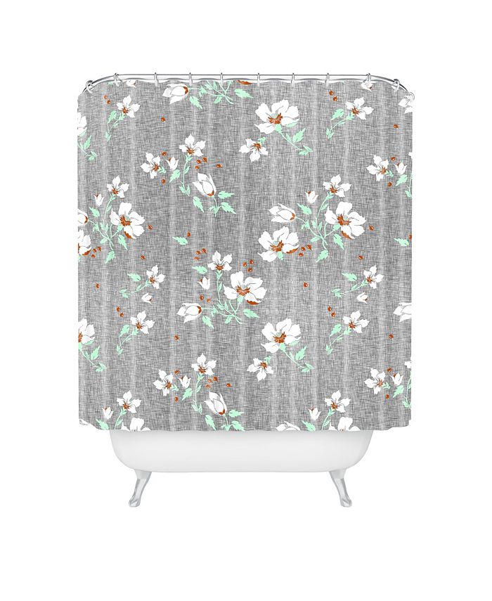 Deny Designs Holli Zollinger Linen Floral Mint Shower Curtain Macy's