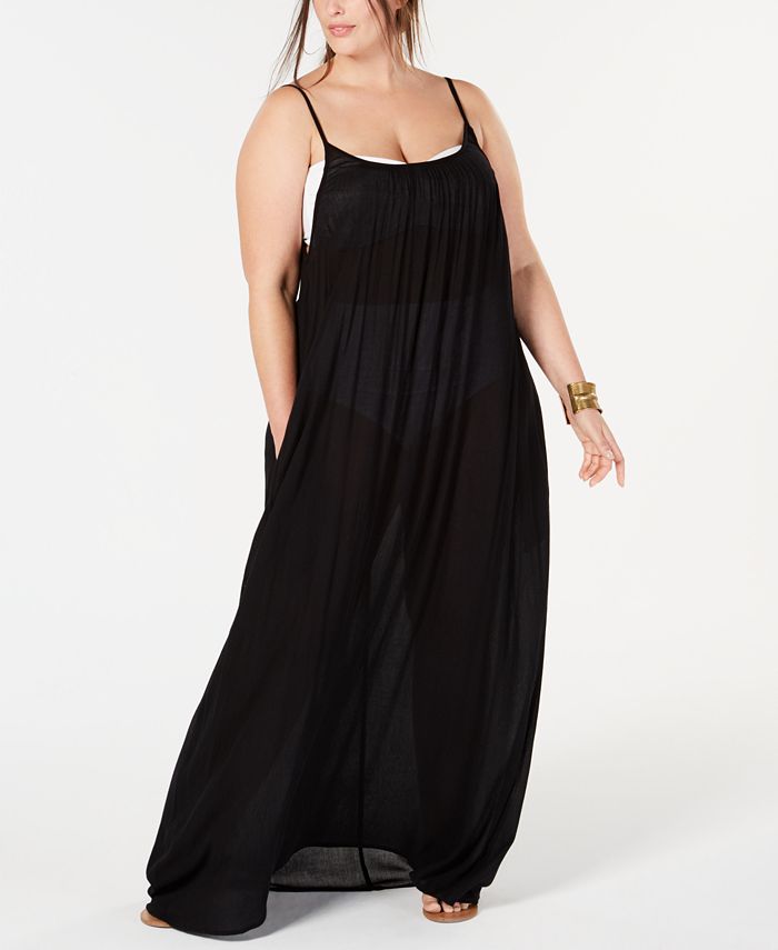 Raviya Plus Size Lace-Trim Maxi Cover-Up - Macy's