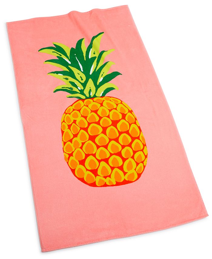 Martha Stewart Collection Pineapple 38" x 68" Beach Towel, Created for