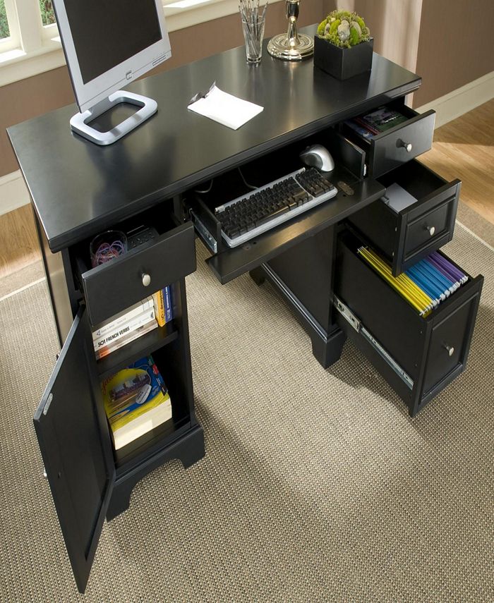 Home Styles Bedford Black Pedestal Desk Macy s