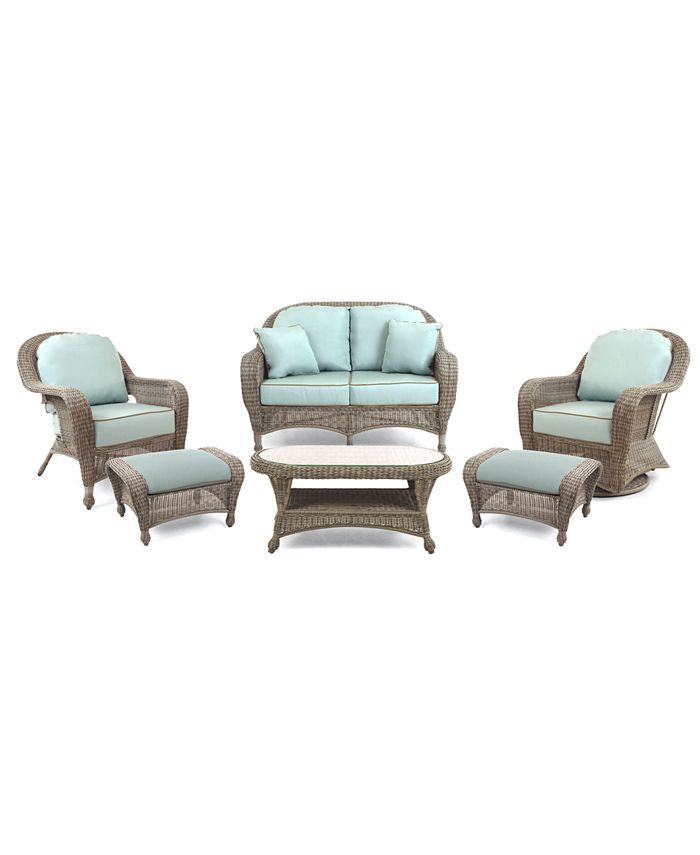 Furniture Sandy Cove Outdoor Wicker 6Pc. Seating Set (1 Loveseat, 1