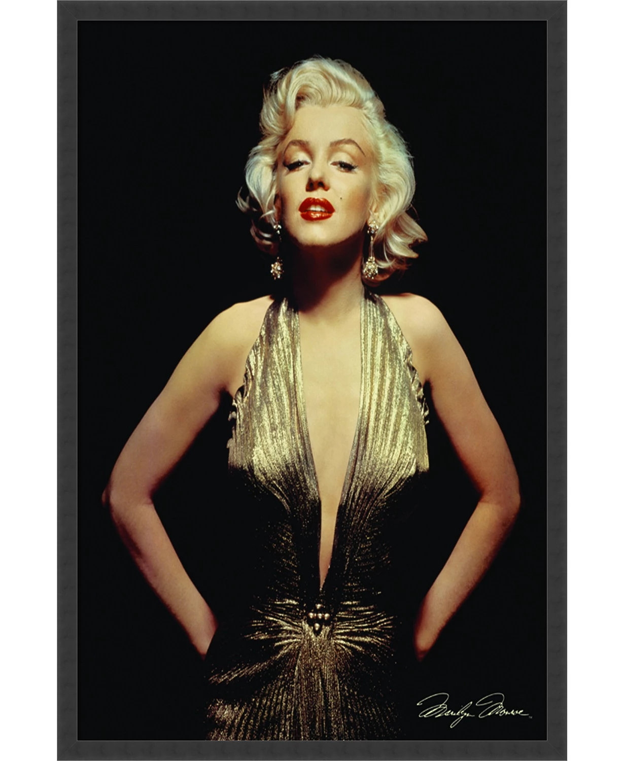 Marilyn Monroe - Gold Dress Framed Art Print