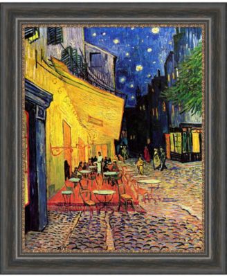 Amanti Art - Cafe Terrace At Night, 1888 20x24 Canvas Art Framed