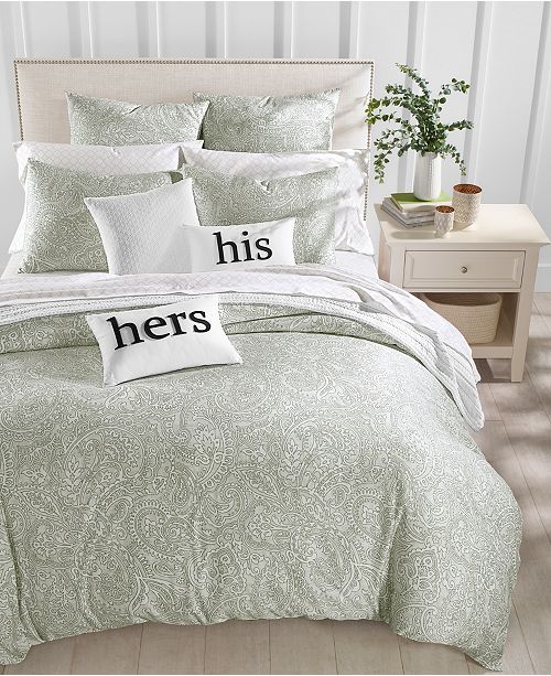 Charter Club Closeout Paisley Cotton 300 Thread Count 2 Pc Twin
