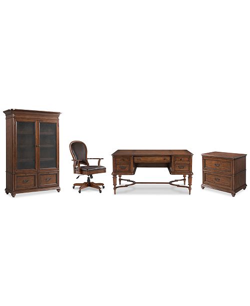 Furniture Clinton Hill Cherry Home Office 4 Pc Set Writing Desk