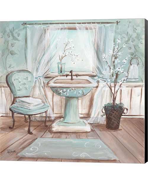 Metaverse Aqua Blossom Bath I By Tre Sorelle Studios Canvas Art