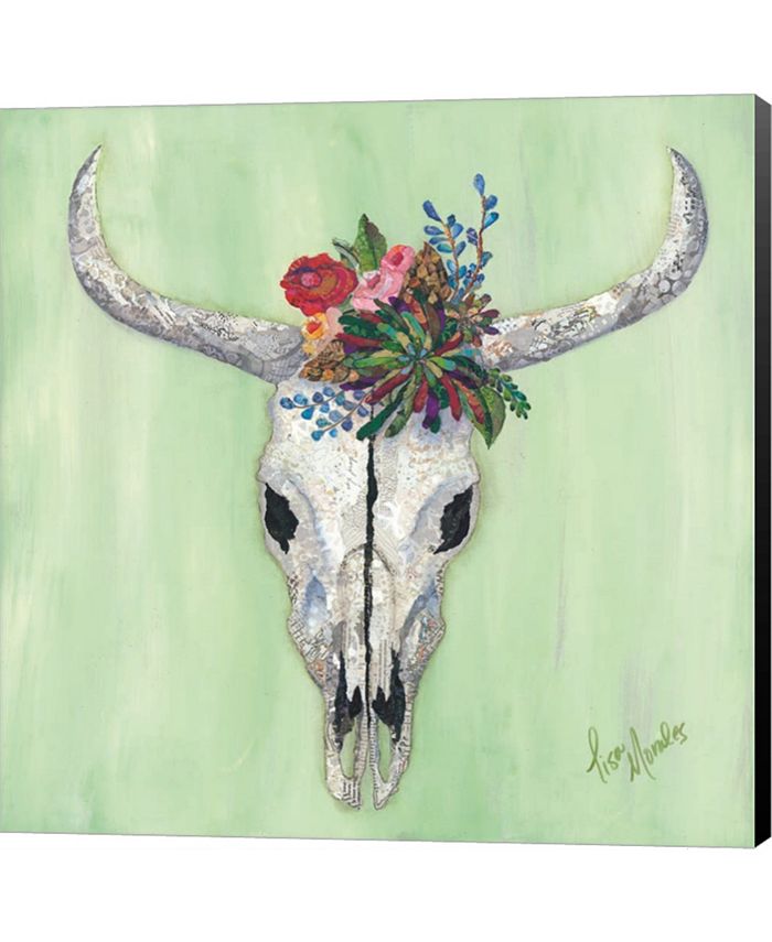 Metaverse Floral Bull Skull by Britt Hallowell Canvas Art Macy's