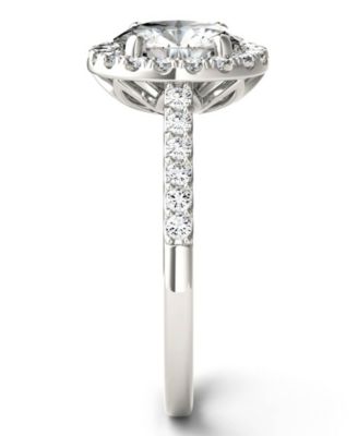 Moissanite Round Halo Ring (2-1/3 ct. tw. Diamond Equivalent) in 14k White Gold