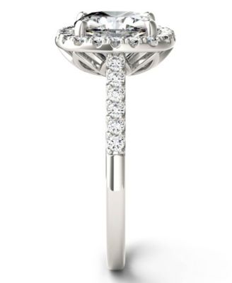 Moissanite Cushion Halo Ring (2-7/8 ct. tw. Diamond Equivalent) in 14k White Gold