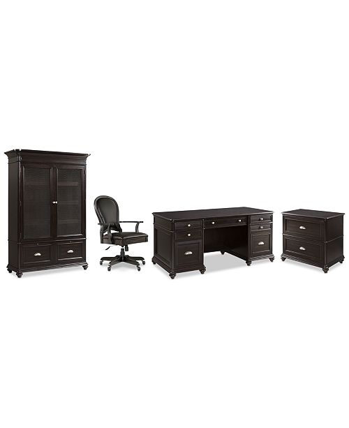 Furniture Clinton Hill Ebony Home Office 4 Pc Set Executive