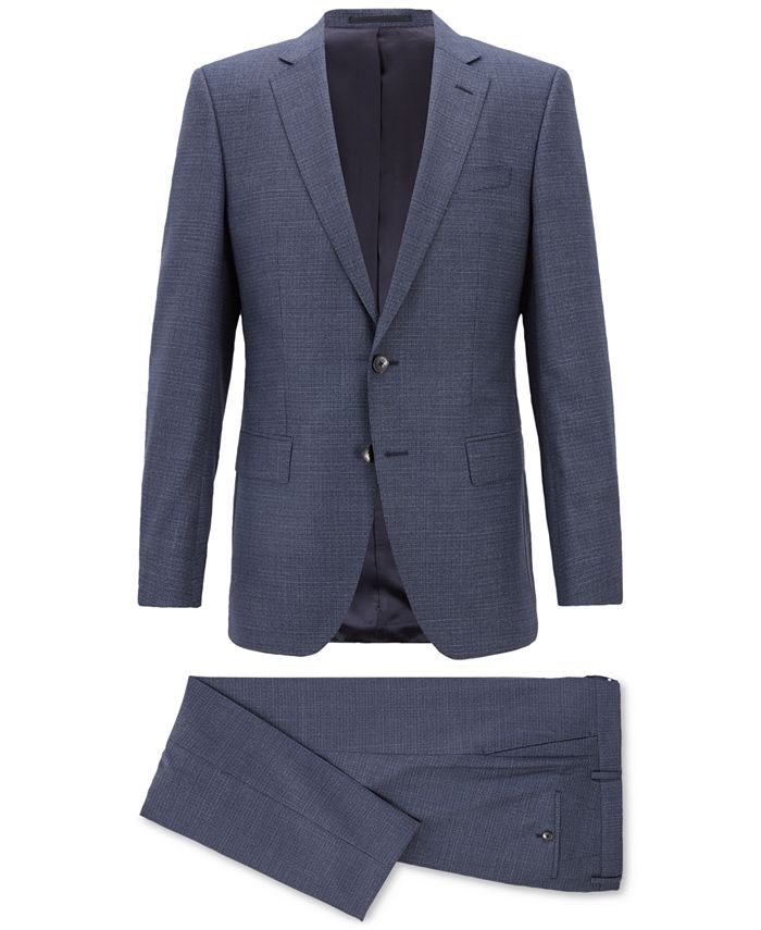 Hugo Boss BOSS Men's Slim-Fit Patterned Virgin Wool Suit - Macy's