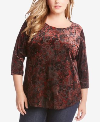 Karen Kane - Plus Size Velvet Burnout Top