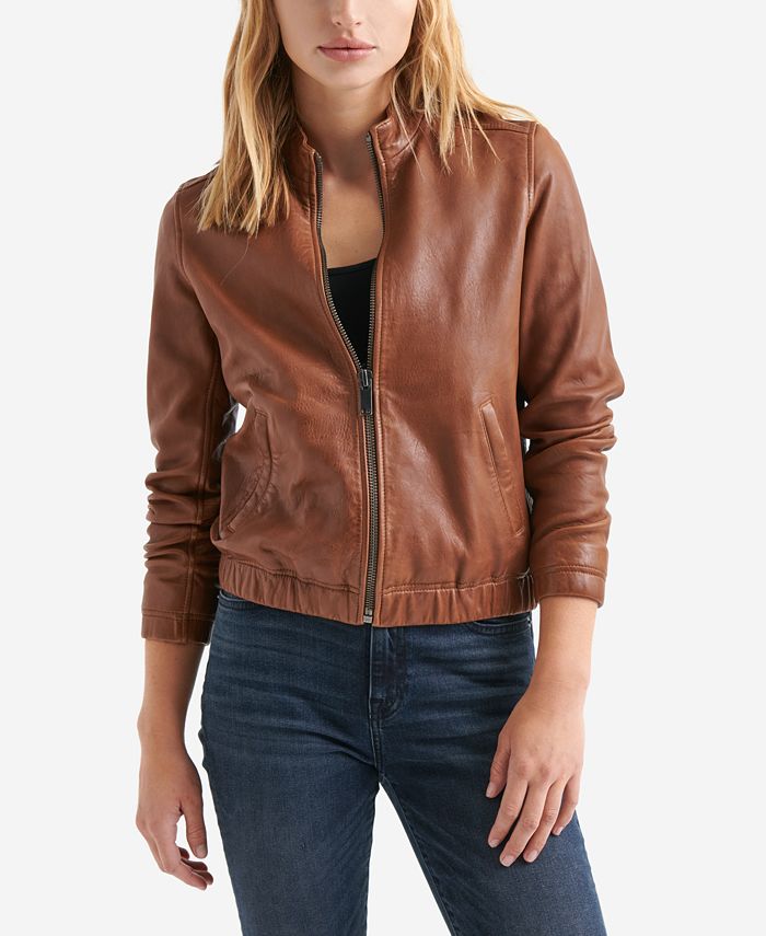 Ana leather jacket lucky brand clearance