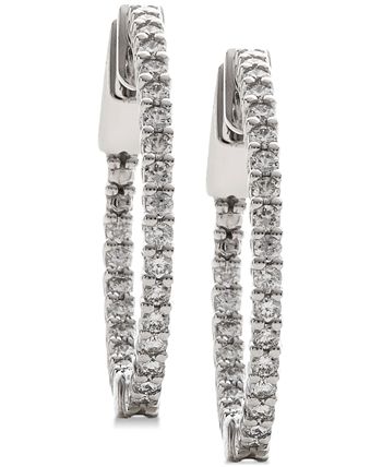 Macy's - Diamond In & Out Hoop Earrings (1 ct. t.w.)