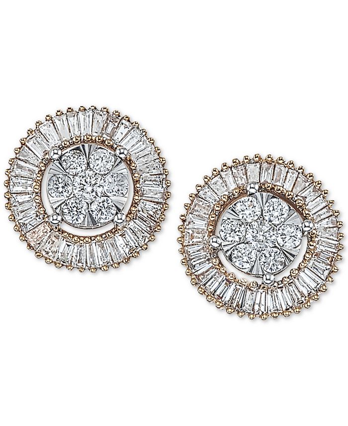 Macy's Diamond Round Cluster Halo Stud Earrings (1/2 ct. t.w.) Macy's