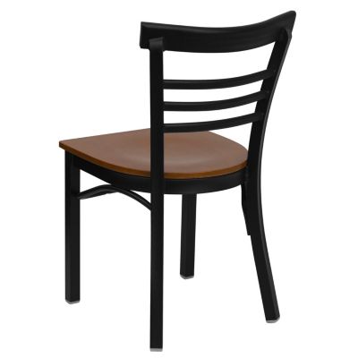 Flash Furniture Hercules Series Black Ladder Back Metal Restaurant ...