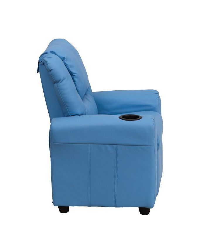 Contemporary vinyl kids recliner with cup holder flash 2025 furniture