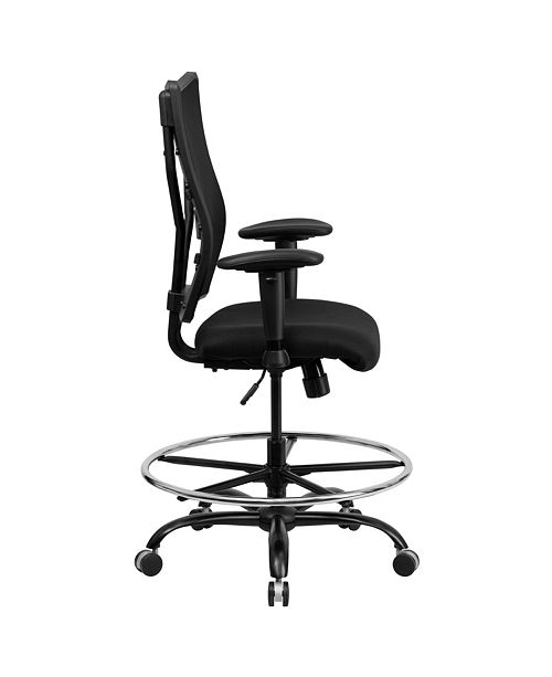 Flash Furniture Hercules Series Big Tall 400 Lb Rated Black Mesh Drafting Chair With Adjustable Arms Reviews Furniture Macy S
