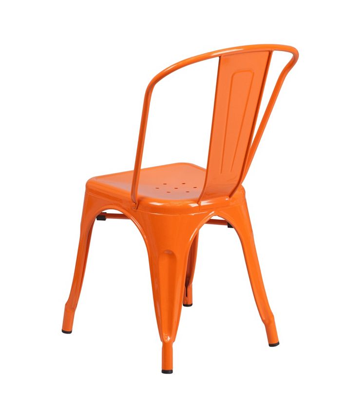 Flash Furniture Orange Metal IndoorOutdoor Stackable Chair Macy's