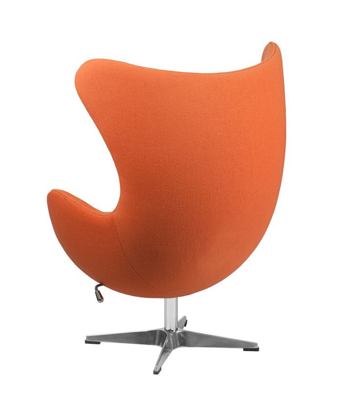 Flash Furniture Orange Wool Fabric Egg Chair With Tilt-Lock Mechanism ...