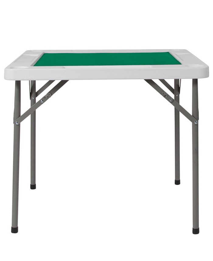 Flash Furniture 34.5'' Square Granite White Folding Game Table With ...