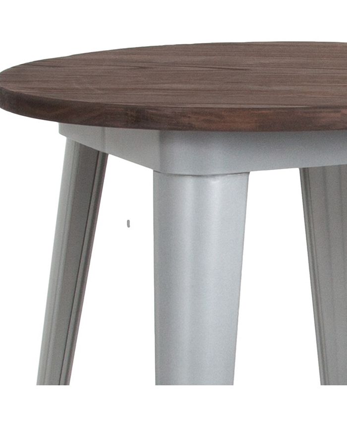 Flash Furniture 24" Round Silver Metal Indoor Bar Height Table With