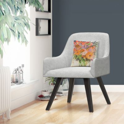 Sheila Golden Floral Bouquet Watercolor Motif Decorative Pillow, 16" x 16"