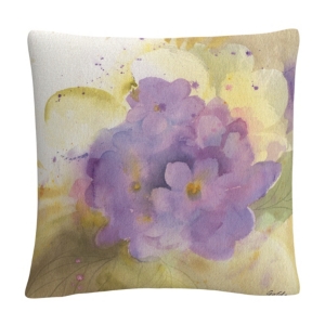 Baldwin Sheila Golden Violets Soft Floral Motif Decorative Pillow, 16" X 16" In Multi