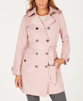 Michael Kors Petite Double-Breasted Trench Coat - Macy's