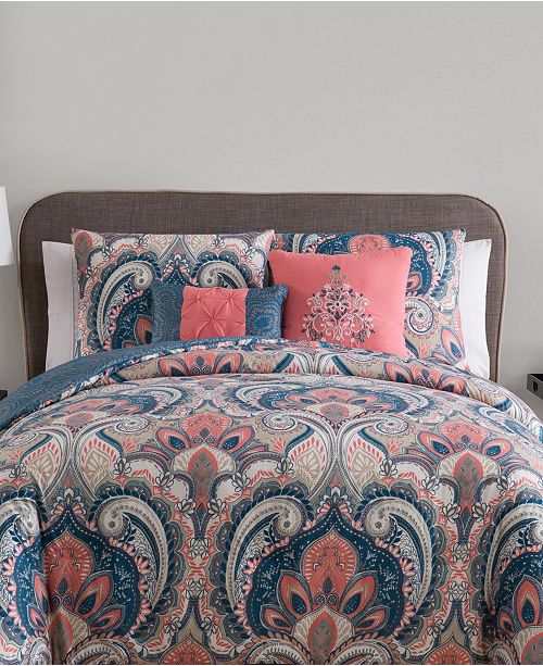 Vcny Home Casa Re Al Reversible 2 Pc Twin Duvet Cover Set