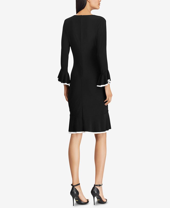 Lauren Ralph Lauren Petite Two-Tone Jersey Dress - Macy's