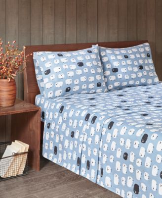 Printed Cotton Flannel 4-Pc. Sheet Set, Cal King