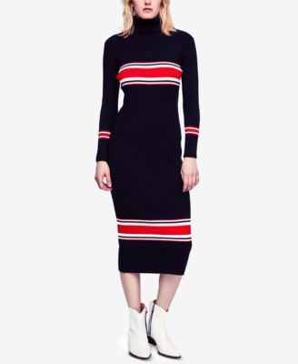 turtleneck midi sweater dress