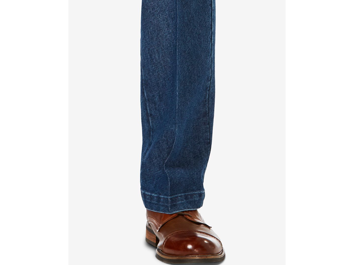Мужские брюки Haggar Stretch Denim Classic-Fit Pleated, цвет: Стоунвош — фото 7