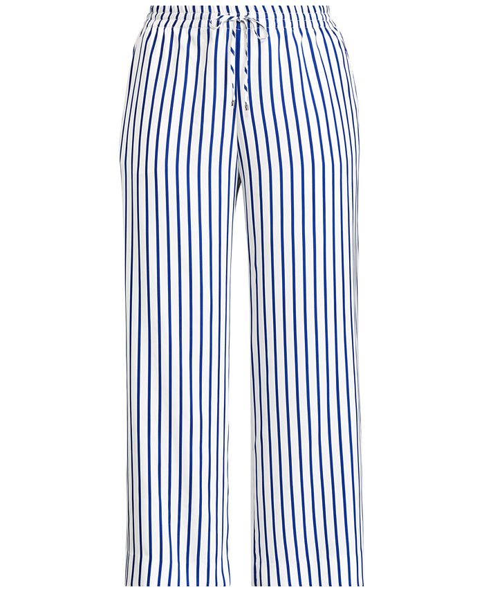 Lauren Ralph Lauren Plus Size Striped Twill Pants - Macy's
