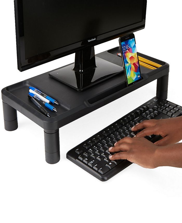 Mind Reader Durable Plastic Riser Monitor Stand, Black Macy's