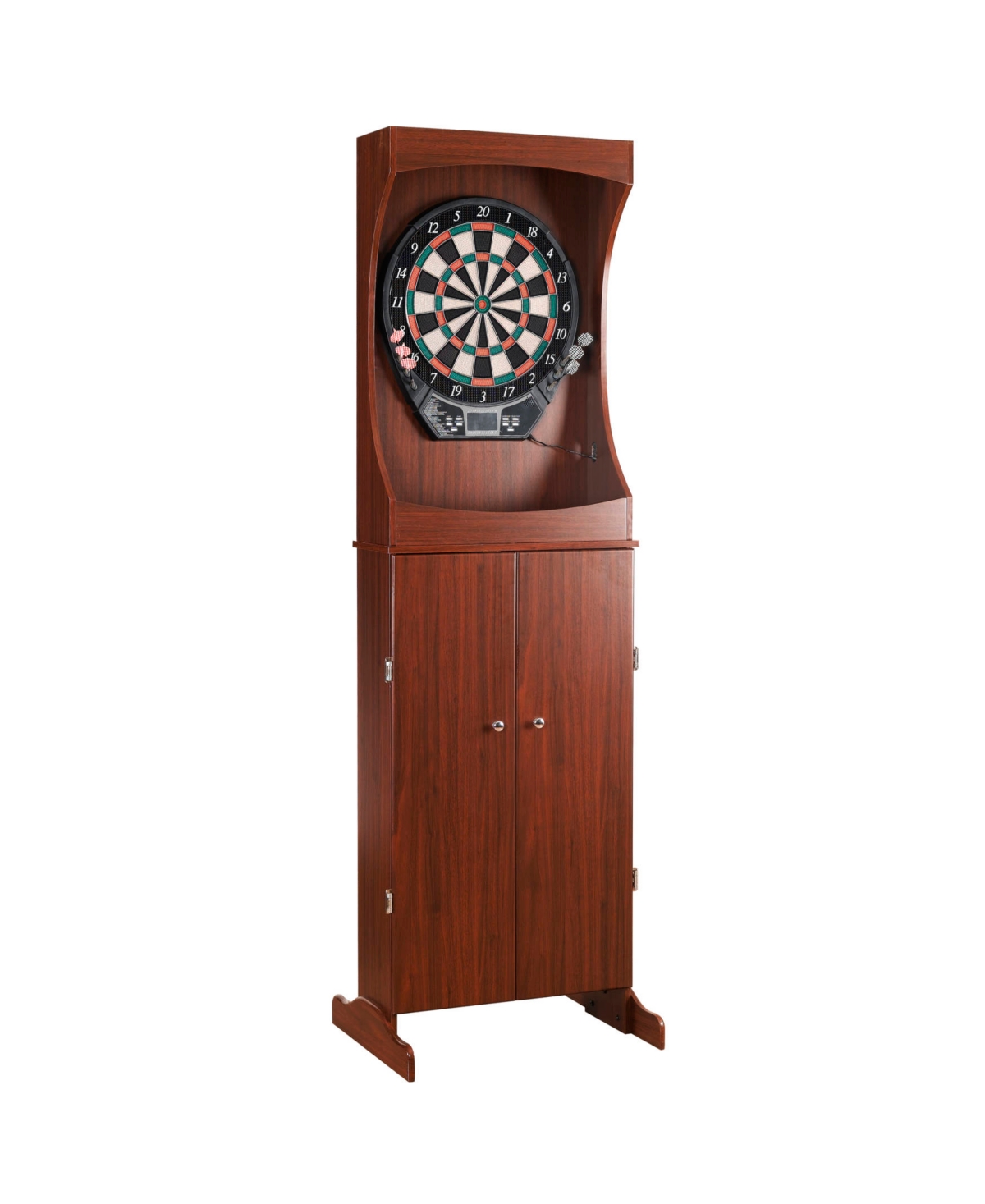 Outlaw Free Standing Dartboard and Cabinet Set - Red