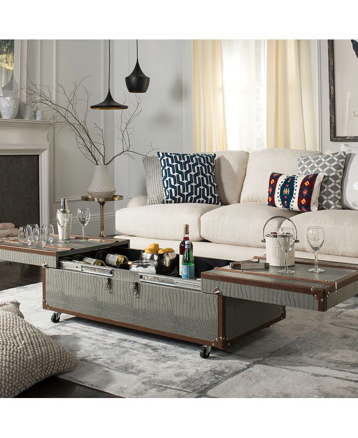 Safavieh Zoe Coffee Table Storage Trunk With Wine Rack Macy's