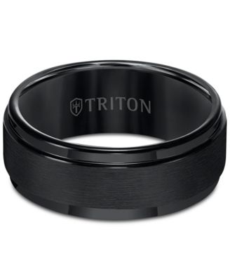 Brush Finish Edged Comfort Fit Band in Tungsten Carbide