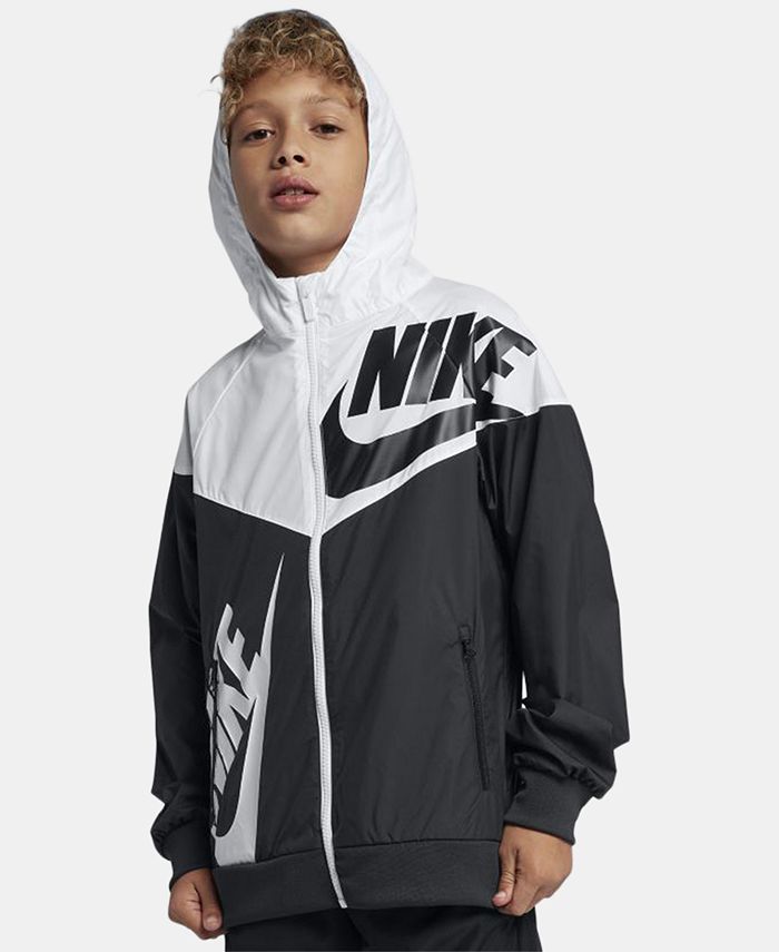 Nike Big Boys Hooded Sportswear Windrunner Colorblocked Jacket - Macy's