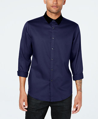 INC International Concepts INC Men's Velvet Collar Shirt, Created for ...