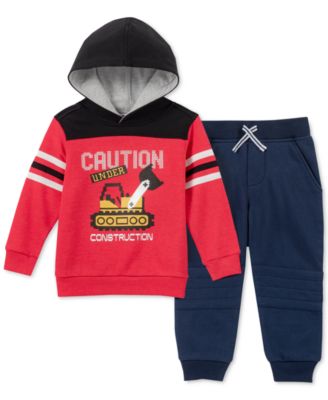 Kids Headquarters - Little Boys 2-Pc. Construction Graphic Fleece Hoodie & Jogger Pants Set