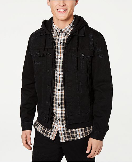 American Rag Mens Hooded Denim Trucker Jacket Created For