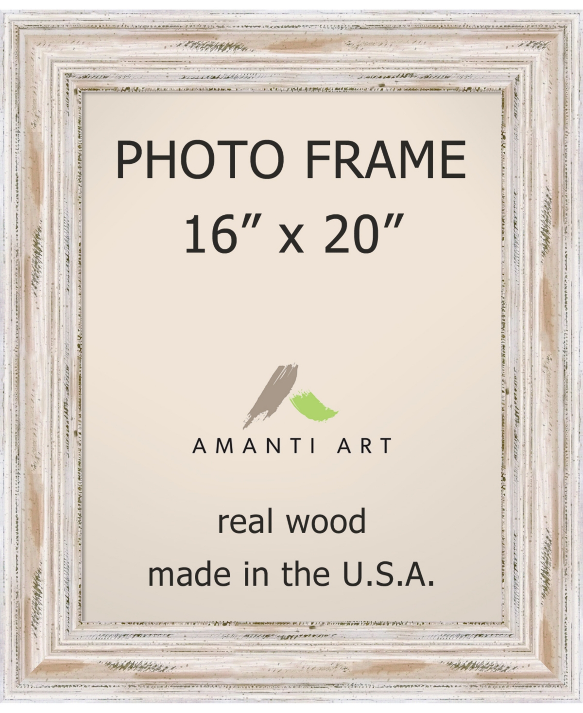 Amanti Art Alexandria Whitewash 16 X 20 Opening Wall Picture Photo Frame