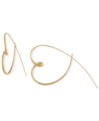 RACHEL Rachel Roy - Gold-Tone Heart Spear Hoop Earrings