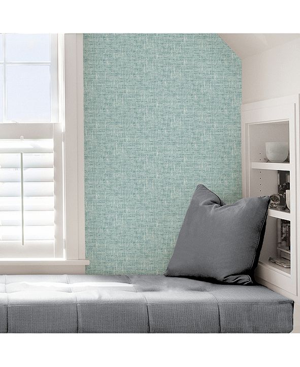 Brewster Home Fashions Aqua Poplin Texture Peel And Stick Wallpaper