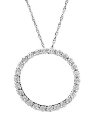 necklace with circle diamond pendant