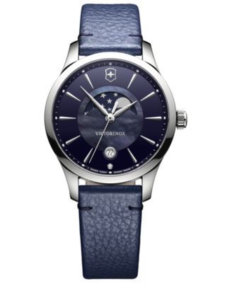 Victorinox Swiss Army - Women's Swiss Alliance Small Blue Leather Strap Watch 35mm